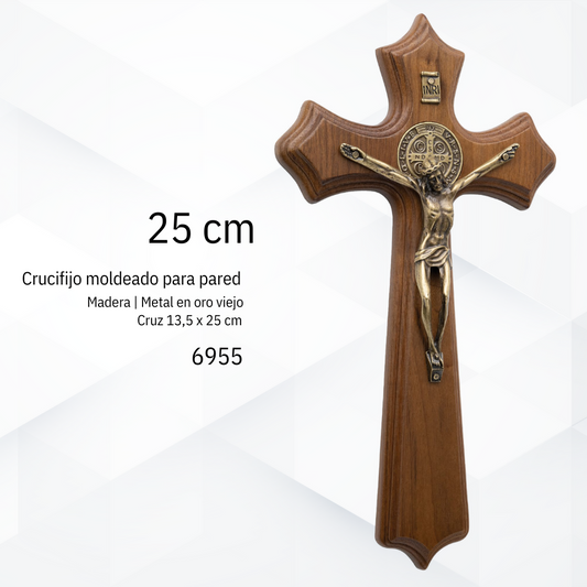 CRUZ MOLDEADA EN MADERA IMBUIA